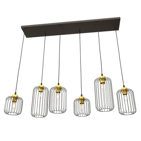Lampa wisząca regulowana Vander czarna/złota EMIBIG 1364/6